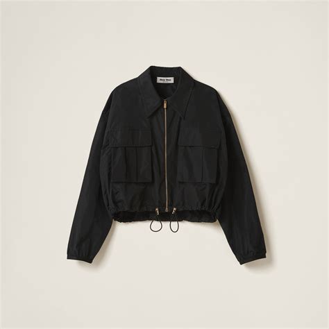 miu miu black blouson|Miu Miu.